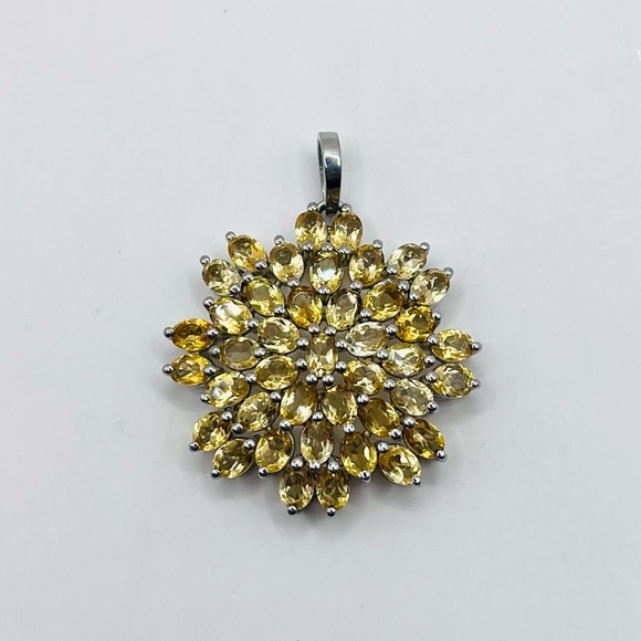 5.5 CT Natural Citrine Silver Tone Pendant - Picture 1 of 4